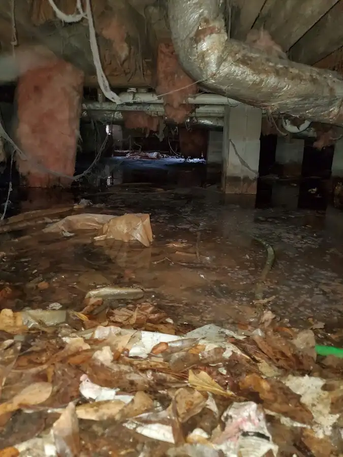 Crawl space flood assessment for Commercial Water Damage Restoration in Ridgefield Park village