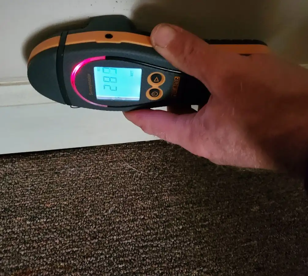 Moisture detection at baseboard during Mold Inspection & Testing in Ridgefield Park village
